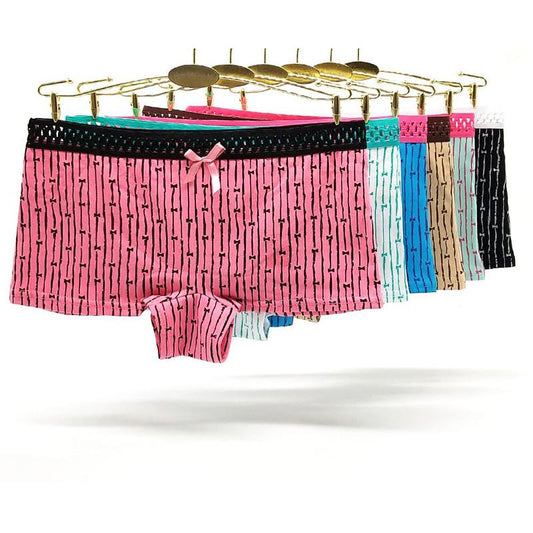 6 pcs/lot Women Boxers Underwear Cotton Sexy Ladies Panties Lingerie Boyshorts for Women