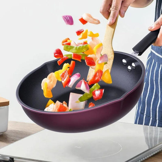 Non-stick Wok Household Cooking Pot and Pans Family Dinner Wok Tableware Household Pan Frying Pan with Cover