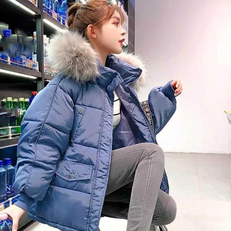 Women's Short Cotton Down Jacket Loose Casual Bread Jacket Thickened Student Jacket