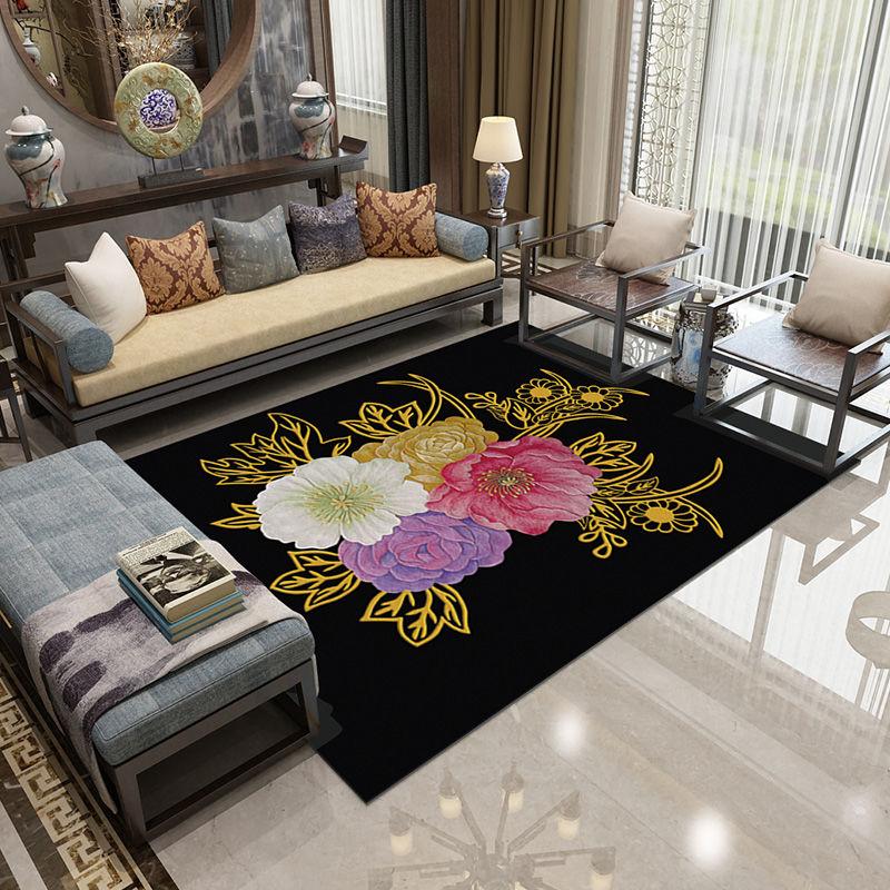 Chinese 3D Carpet Pastoral Chinese Style Living Room Coffee Table Pad Home Bedroom Fully Covered Sofa Blanket Large Area Carpet