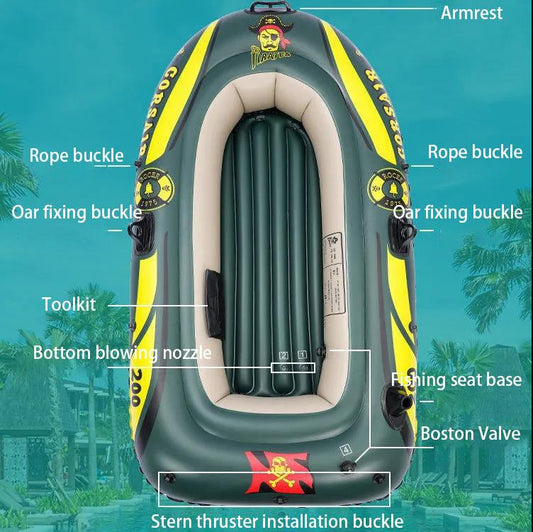 Thickened Inflatable Boat Outdoor Fishing Boat Kayak Assault Boat Hovercraft 2/3/4 Person Rescue Boat