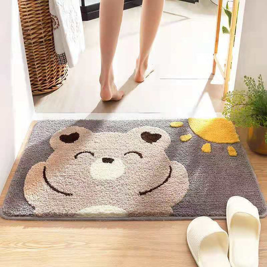 Cartoon Floor Mat Toilet Bathroom Water Absorbent Household Toilet Non-slip Entrance Floor Mat Porch Carpet Bedroom Washable