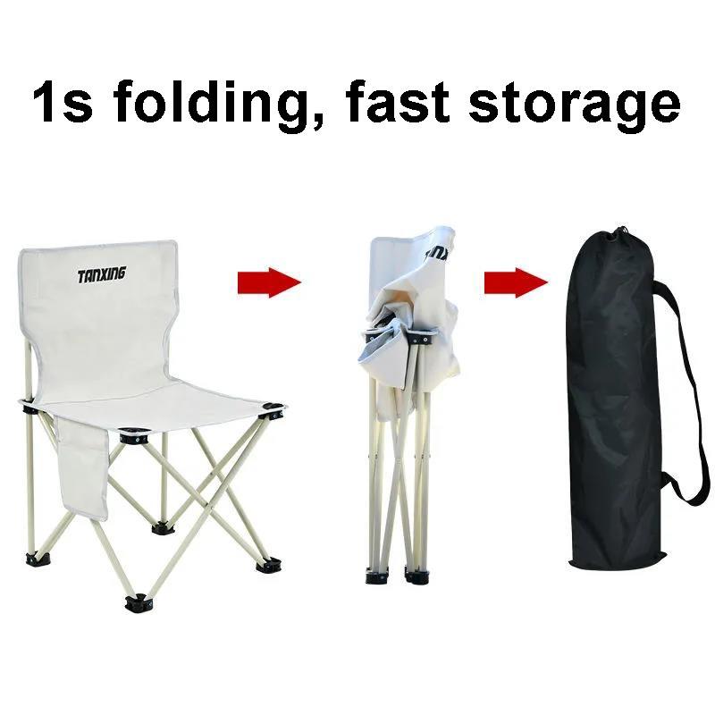 Stainless Steel Folding Stool Foldable Portable Fishing Chair Art Sketching Chair Folding Stool