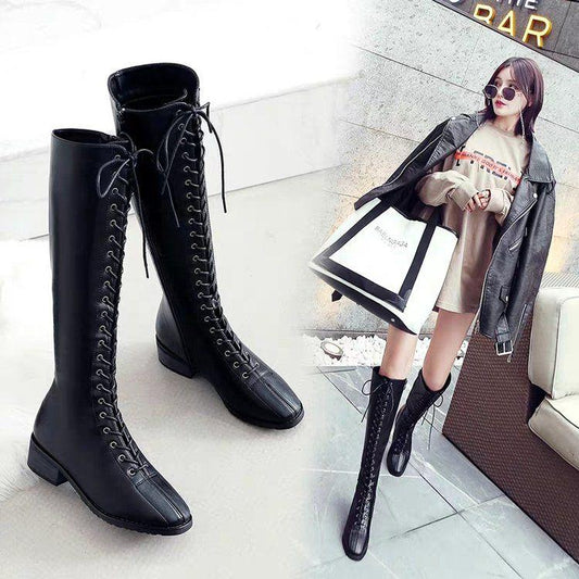 Pair of Shoes Women Boots Black Over The Knee Boots Sexy Female Autumn Winter Lady Thigh High Boots