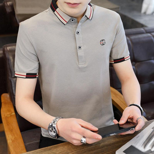 Summer Cotton Men's Shirt Thin Casual Large Size Shirt Trend T-shirt Men