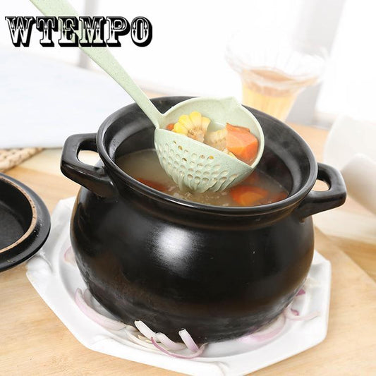 Brand 2 In 1 Filter Skimmer Pot Dinnerware Porridge Long Handle Soup Spoon