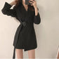 Women's Suit Jacket Korean Style Lace-up No Buckle Spring  Autumn Loose Casual Season Jacket Small Suit