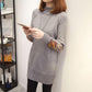 Autumn and Winter Long Sweater Pullover Loose Bottoming Shirt Half High Neck Knitted Casual Dress