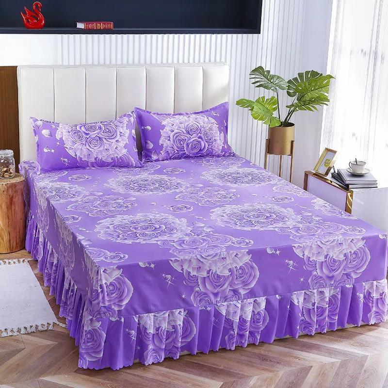 Twill Mattress Cover One-piece Double Bed Non-slip Bed Sheet Simmons Protective Cover Bed Cover Dust Cover