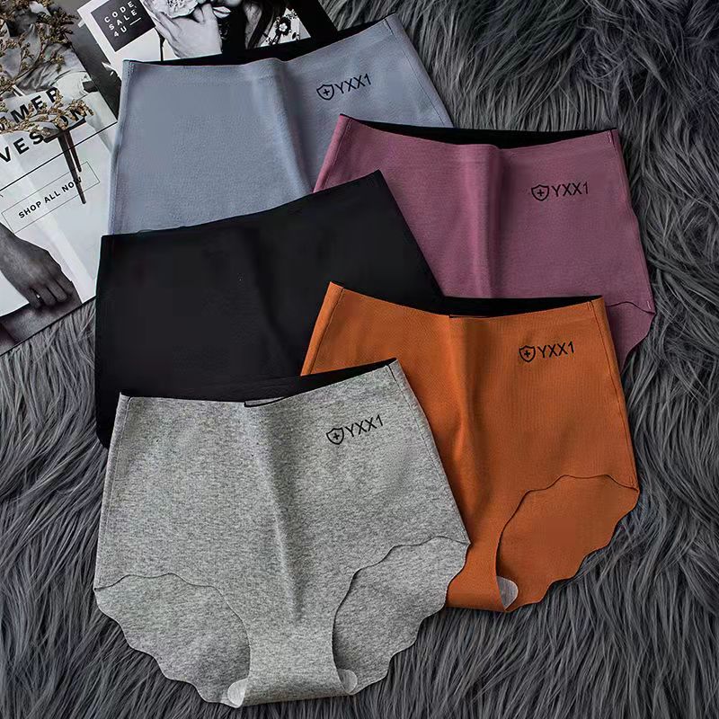 4PCS Plus Size Ladies Sexy Briefs Pure Cotton Antibacterial Panties High Waist Seamless Adult Abdominal Hip Lift Seamless Panties for Ladies