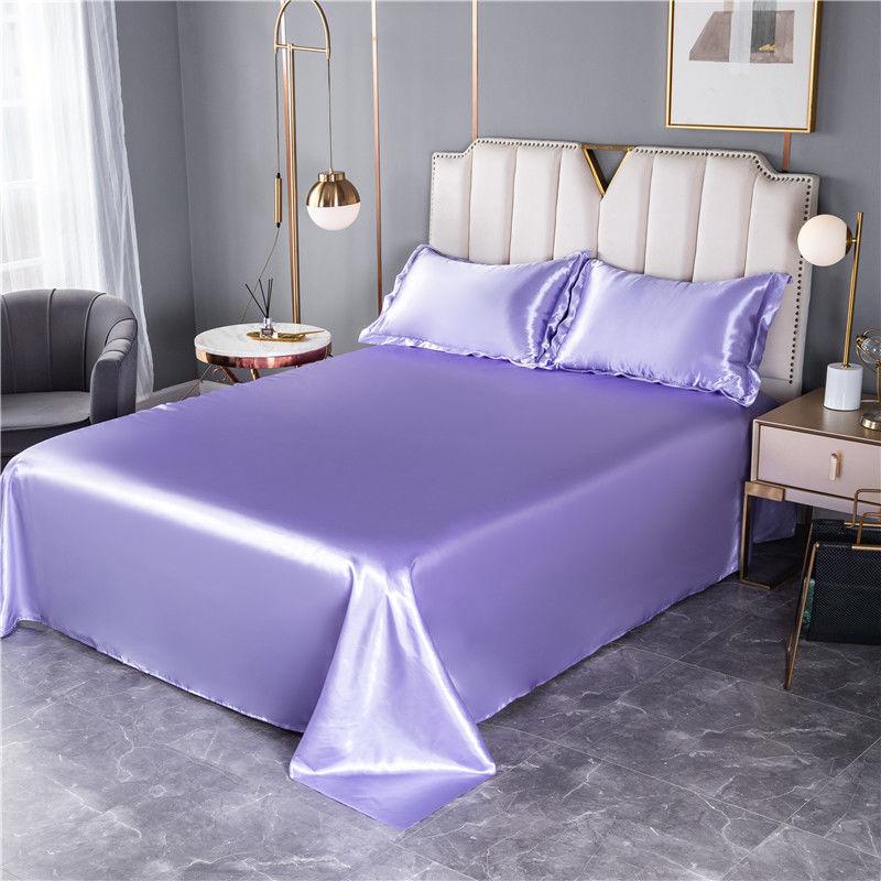 1.8m/2m Queen King Bed Sheet Summer Washable Ice Silk Sheets Silky Bedding