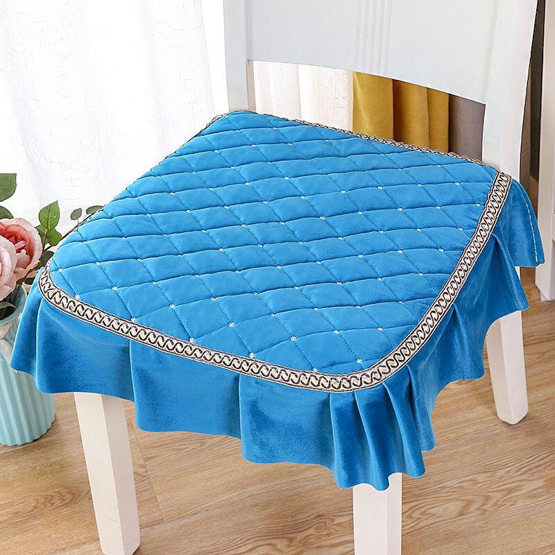 Soft Solid Color Chair Cushion Household Cushion Four Seasons Universal Non-slip Padded Quilted Cushion Stool Cushion