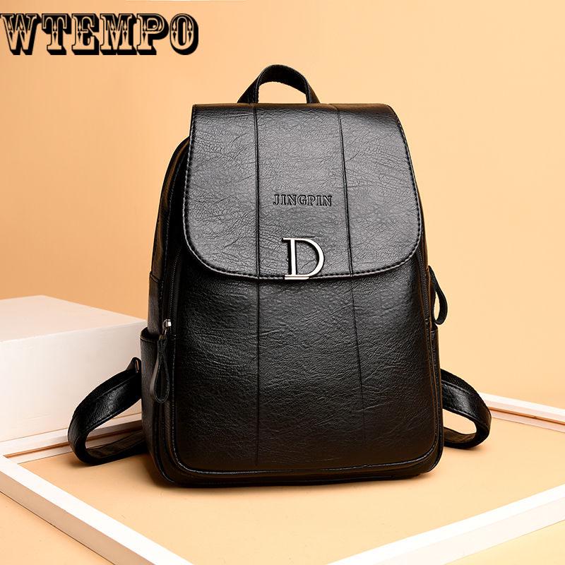 Simple Fashion Women Backpack Leather Travel Shoulder Bags Ladies Girls Bag Big Capacity