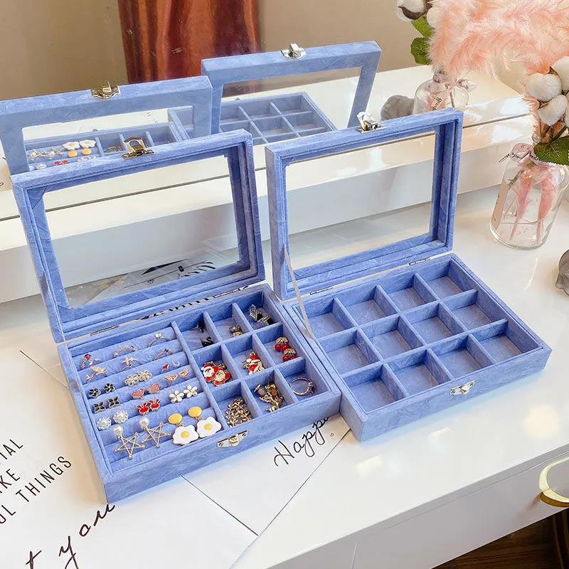 Jewelry Storage Box Large Capacity Hand Jewelry Necklace Earring Box Portable