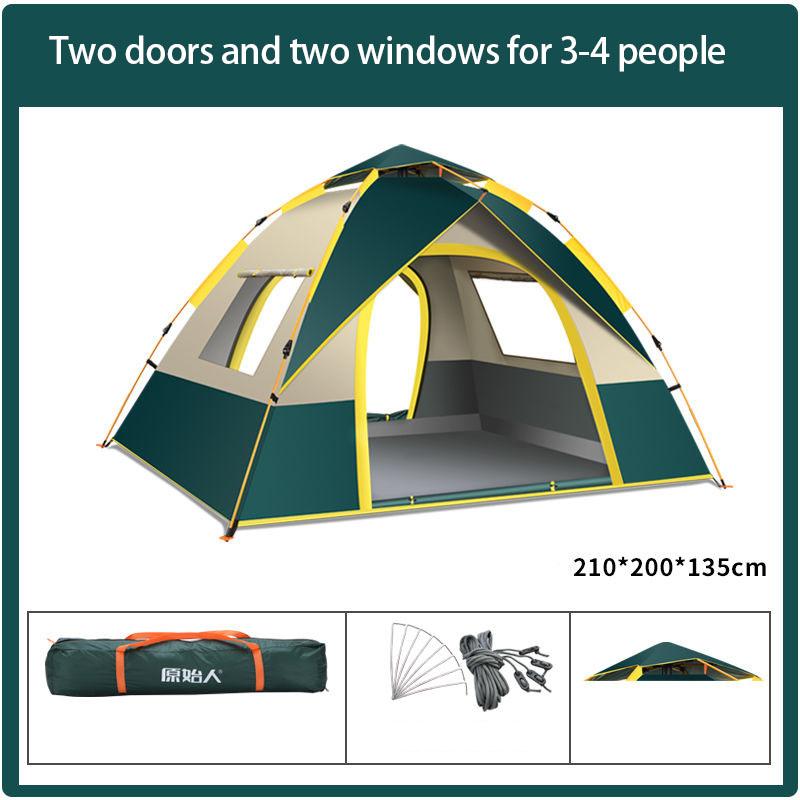 Outdoor Camping Tent Thickening Folding Outdoor Tent Camping Automatic Speed Opening Camping Tent 3-4 People