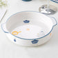 Ceramic Dishes Household Deep Dishes Tableware Dishes Baking Trays Creative Binaural Steamed Egg Discs Binaural Plates