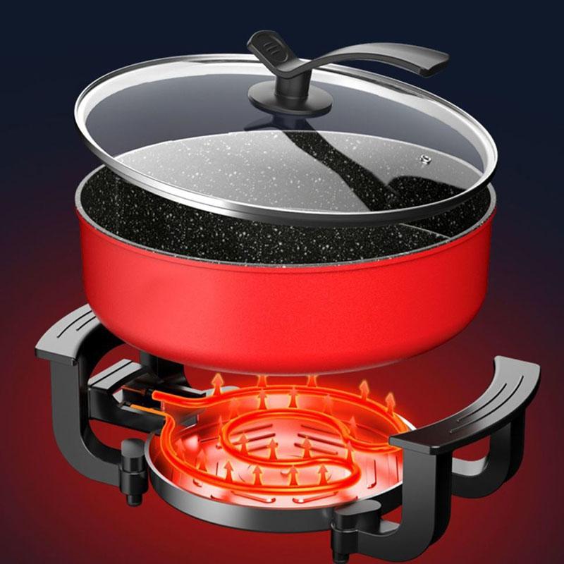 Mandarin Duck Pot Household Multi-function Steaming Cooking Frying Non-stick Large-capacity Electric Pot and Grilling All-in-one Pot