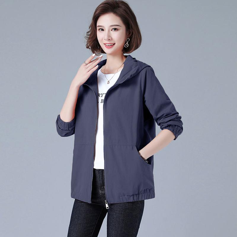 Women's Windbreaker 2021 Autumn New Korean Wild Loose Hoodies Fashion Jacket Female Windbreaker Coat