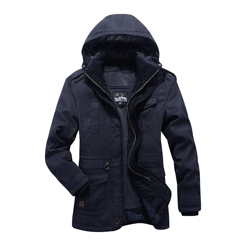 Down Jacket Trend Leisure Men's Clothes Winter Medium and Long Section Cotton Clothing Large Size