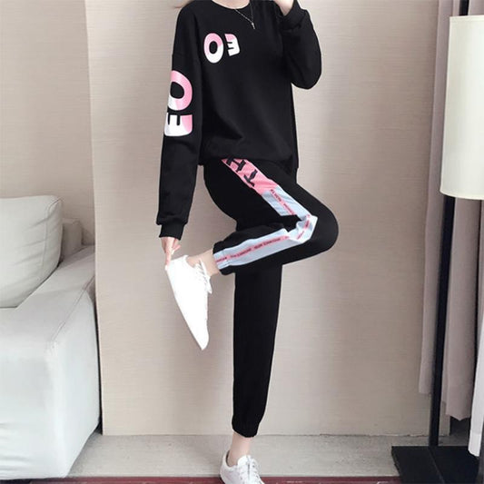 Fashion Sports and Leisure Suits Women's Features Loose and Thin Fashion Trend Western Style Two-piece Women's Spring and Autumn Tide Brand