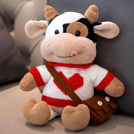 Cute Calf Plush Doll Soft Little Cow Toy Lovely Kids Birthday Present Doll