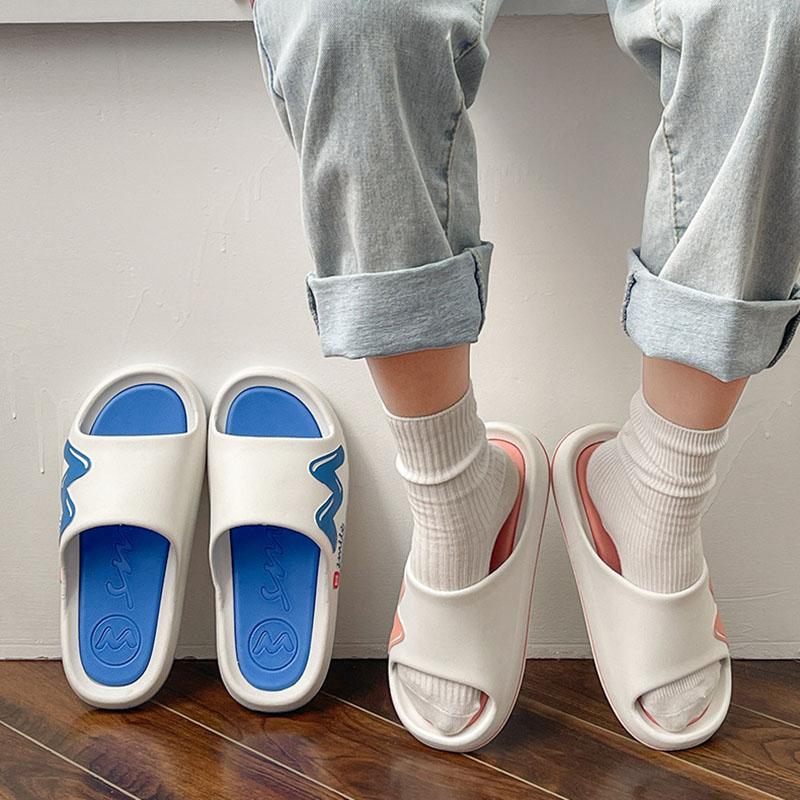 Men Slippers Summer Outdoor Wear Indoor Home Soft Couple Thick Bottom Bath Non-slip Sandals Men's Summer