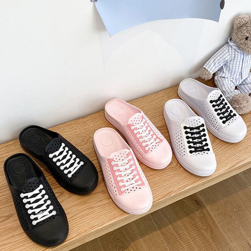 Female Students' Sandals and Slippers Women's Summer Wear Fashion Non-toed Half-drag One-step Non-slip Shoes