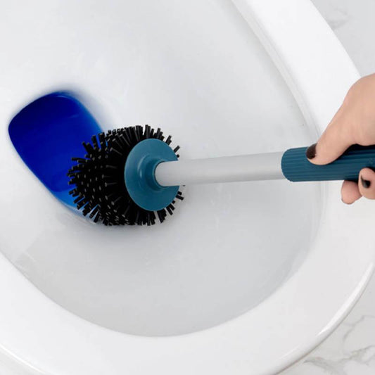 Toilet Cleaning Supplies Long-handled Silicone Toilet Brush Set Wall-mounted Toilet Brush Household No Dead Ends Toilet Brush Free Punch