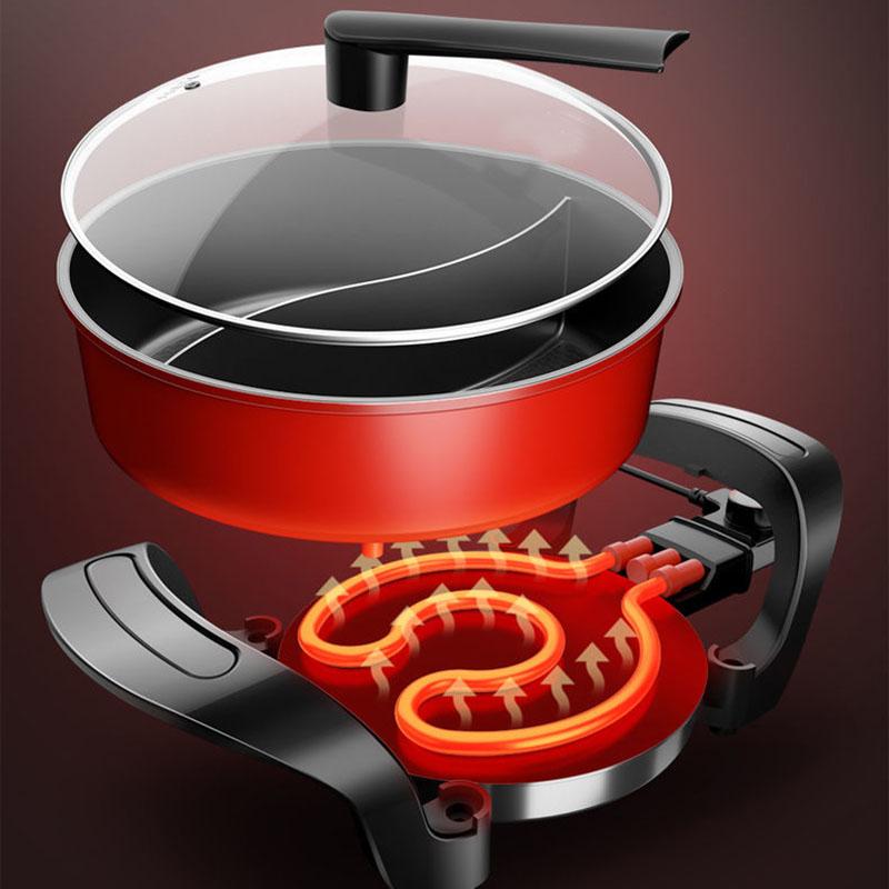 Mandarin Duck Pot Household Electric Wok Multi-function Electric Pot Large-capacity Cooking and Grilling Integrated Pot Kitchen Supplies