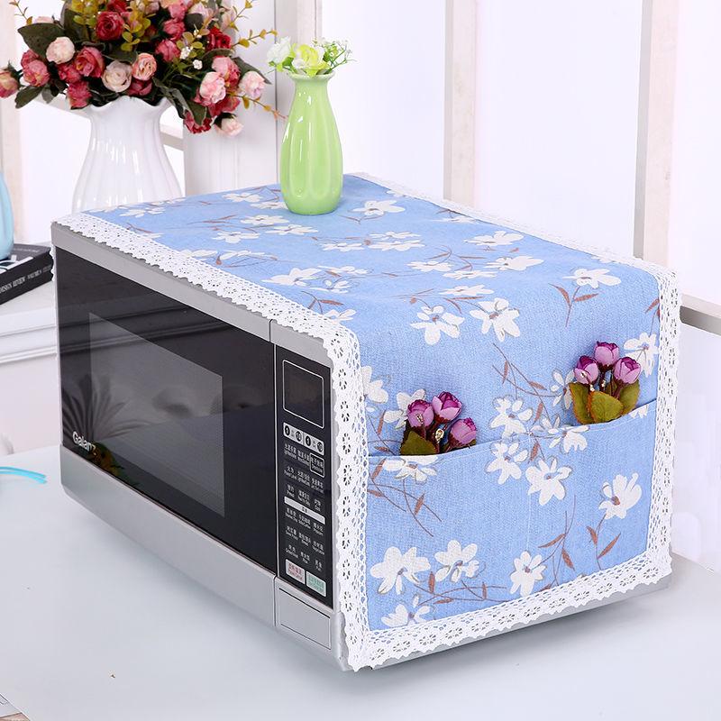 Kitchen Microwave Cover Microwave Oven Hood Oil Dust Cover with Storage Bag Kitchen Accessories Supplies Home Decoration