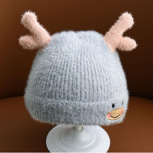 Baby Hat Autumn and Winter Cute Super Cute Wool Hat Baby Winter Pure Cotton Baby Winter Girls Tide Card