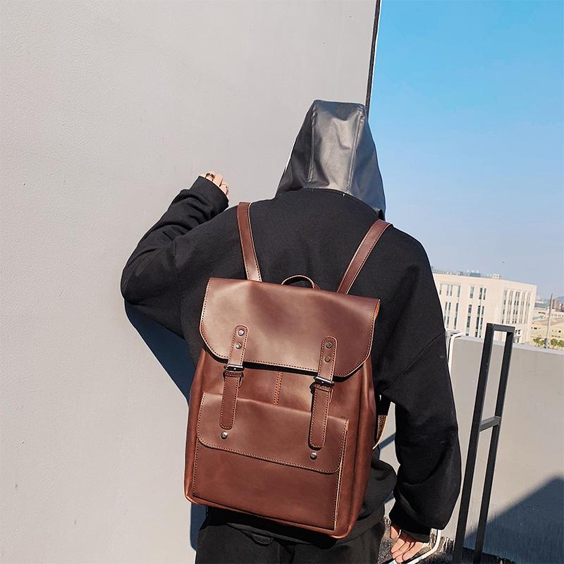 Backpack Men and Women Brown Color Large Capacity Waterproof Student Computer Bag Sports Travel Bag