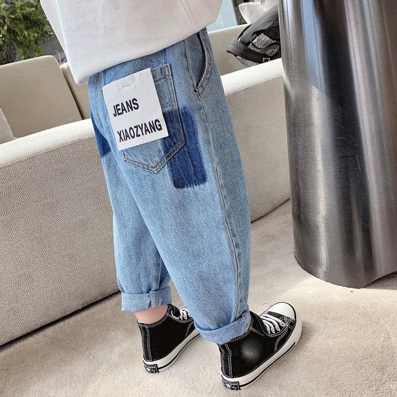 Girls and Boys Loose Korean Style Children's Jeans Spring and Autumn Style Outer Wear Long Pants Casual Pants