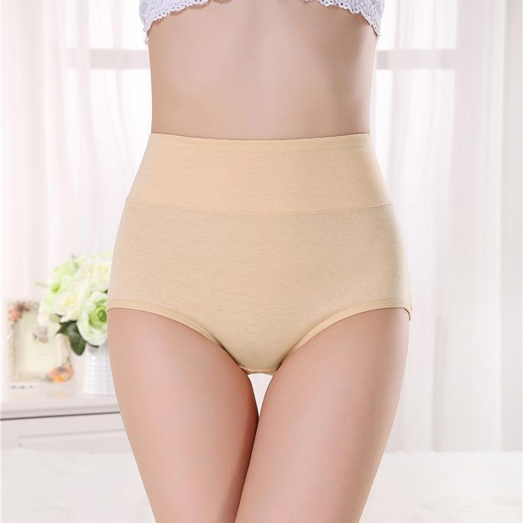 4Pcs/Set Women's High Waidt Solid Color Seamless Cotton Panties Highly Elastic Large Size Causal Soft Briefs