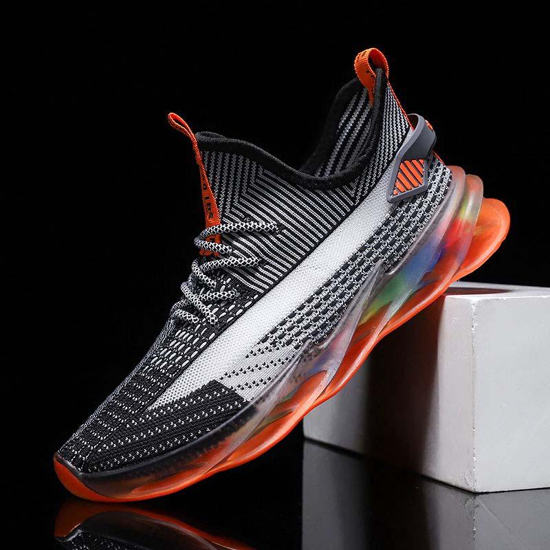 Plus Size 39-44 Men Flying Woven Mesh Sneakers Comfortable Breathable Running Basketball Shoes Shockproof Non-slip Blade Shoes