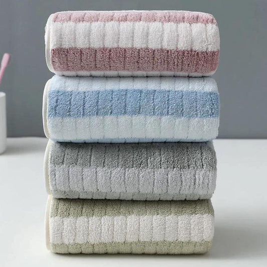 2pcs Pure Cotton Towel Household Men and Women Wash Face Bath Towel Thickened Quick-drying Water-absorbing Soft Towel