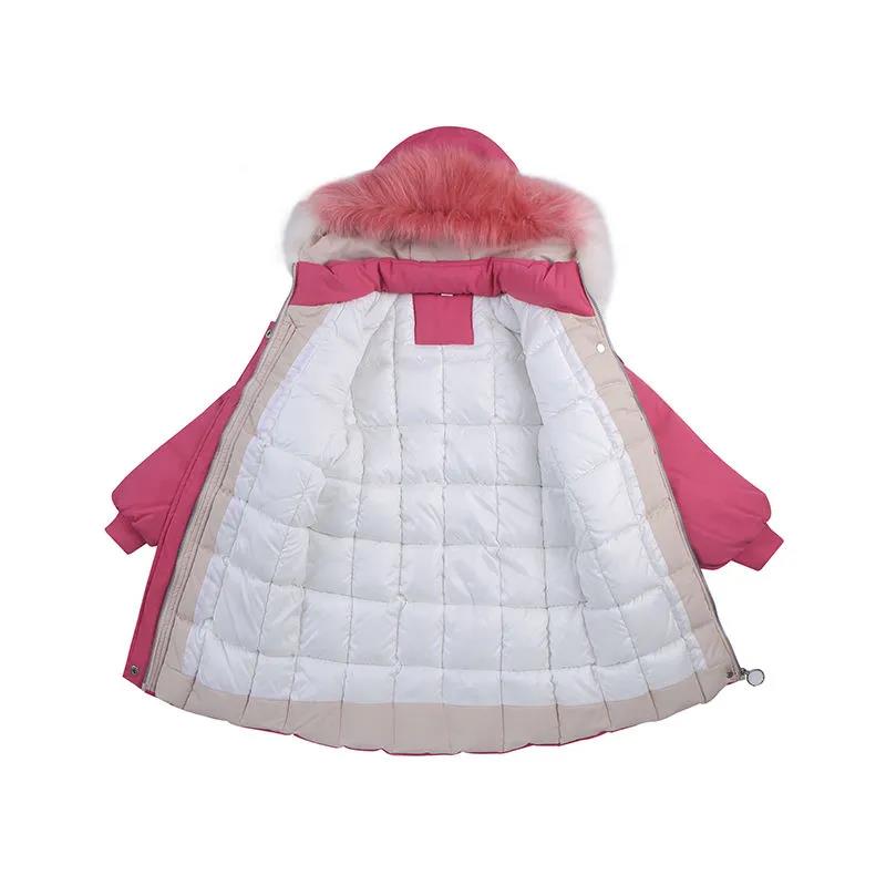 Girls' Warm and Windproof Cotton-padded Jacket Mid-length Winter Children's Thick Padded Jacket