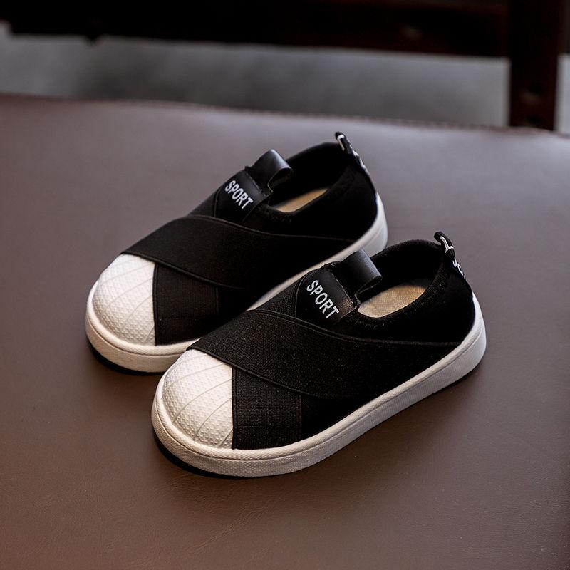 Fashionable children's pedal casual shoes boys running shoes girls elastic sleeves flat shoes tide