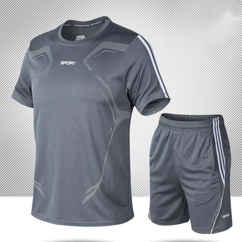 Running Fitness Breathable Quick-drying Clothes Sports Suit Men's Summer New Shorts Short-sleeved T-shirt Casual Two-piece