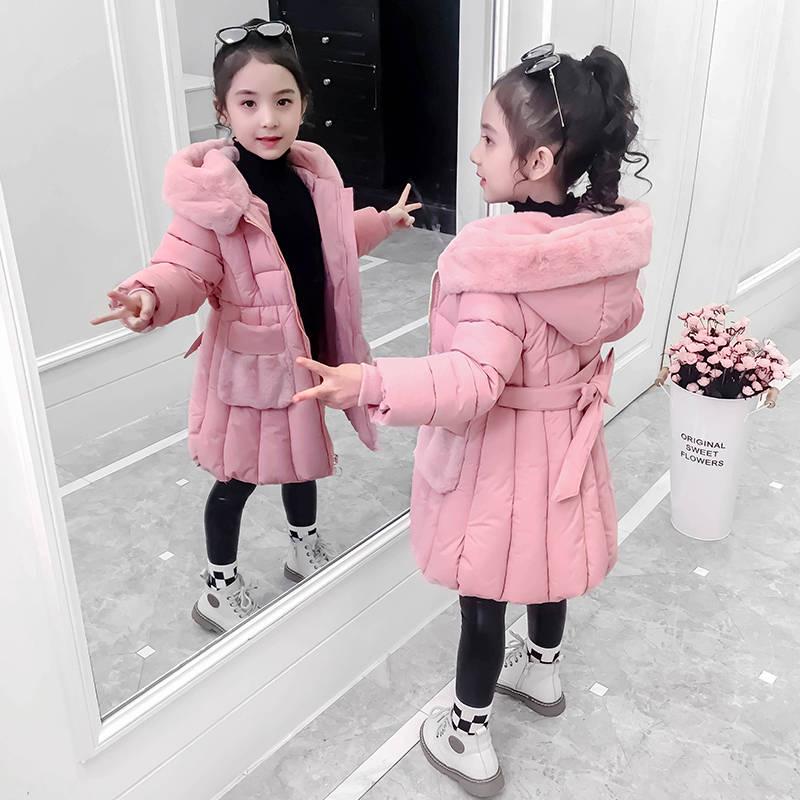 Children's Clothing Winter Jacket for Girls Winter Coat Hooded Velour Winter Girls Jackets Outwear