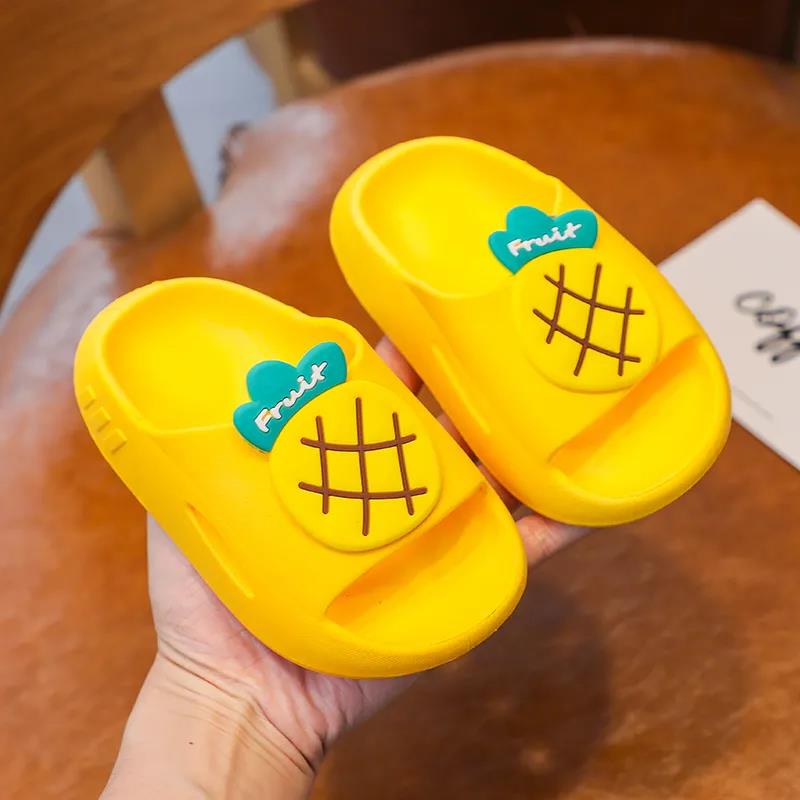 New Cute Kids Slippers Fruit Children Baby Home Slippers Waterproof Breathable Non-slip Boys Girls Home Shoes Cute