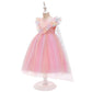 Girls Frozen Dress Aisha Princess Dress Summer Children Rainbow Tutu Skirt Gradient