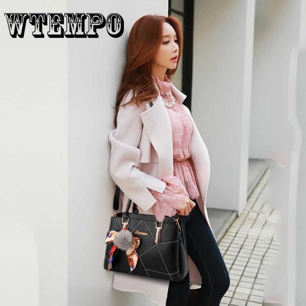 Handbags Bowknot Decoration Casual Women Shoulder Crossbody Handbags Leather Bags