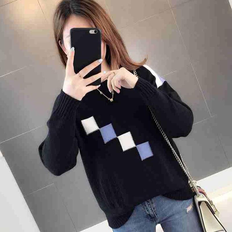 Knitted Loose Sweater Fashion Simple Bottoming Shirt Long Sleeve Casual Young Women's Top