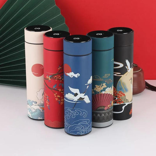 Chinese Style Smart Vacuum Flask Stainless Steel Male and Female Tea Separation Portable Tea Cup Vacuum Flask