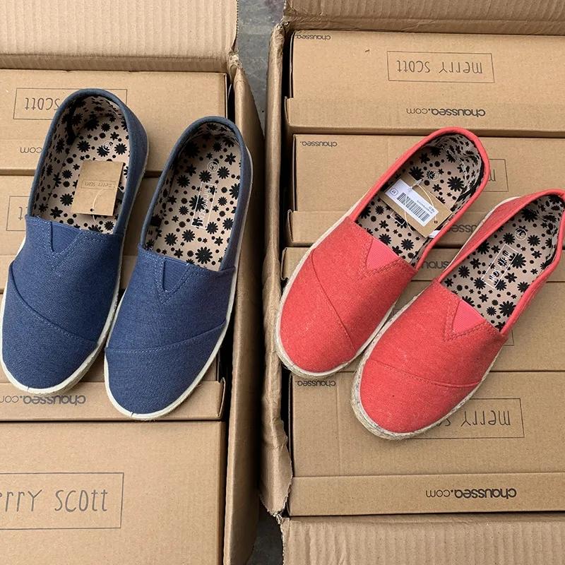 Spring and Autumn Flat Canvas Shoes Women's Slip on Breathable Non-slip Soft Sneakers Pregnant Lady Flat Heel Driving Shoes