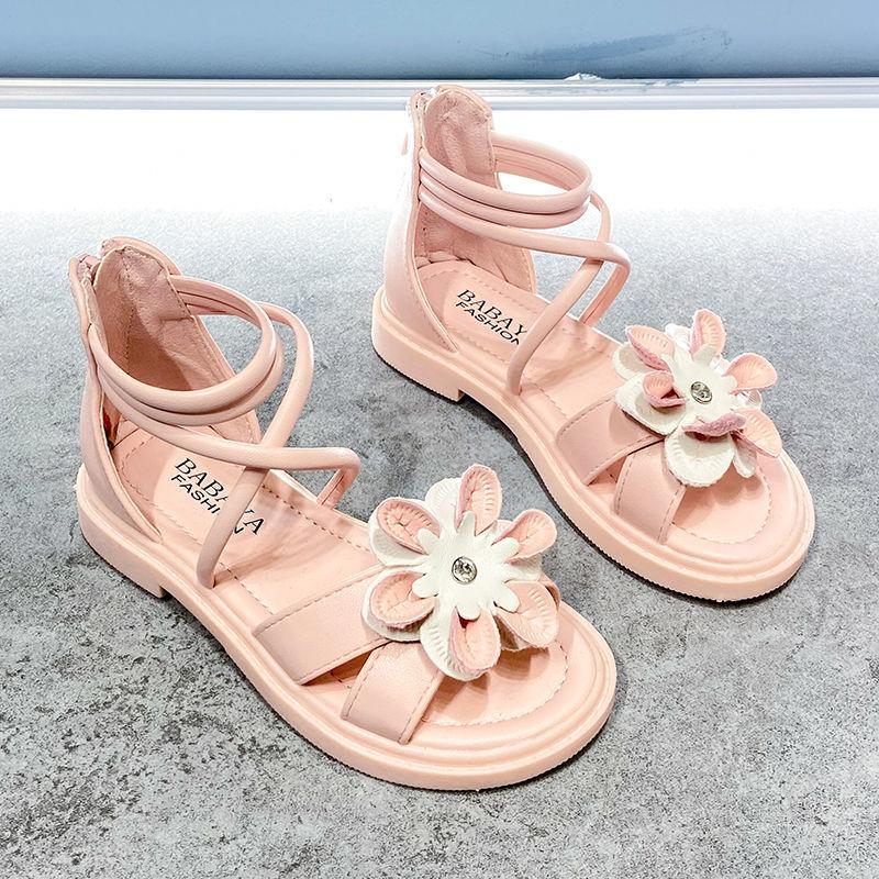 Girls Sandals Summer Children's  Princess Shoes  Roman Shoes Soft Sole Sandals for Kids