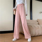 WTEMPO Women's High Waist Casual Pants Super Long Elastic Waist Straight Loose Casual Daily