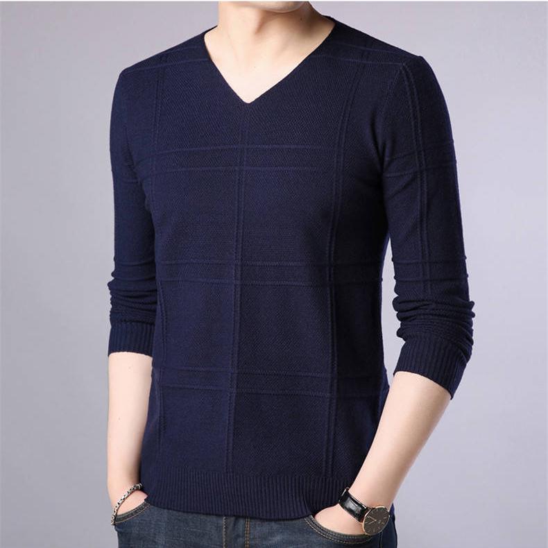 2019 Fashion Brand Sweater Mens Pullover Slim Fit Jumpers Knitred Woolen Autumn Casual Men Clothes