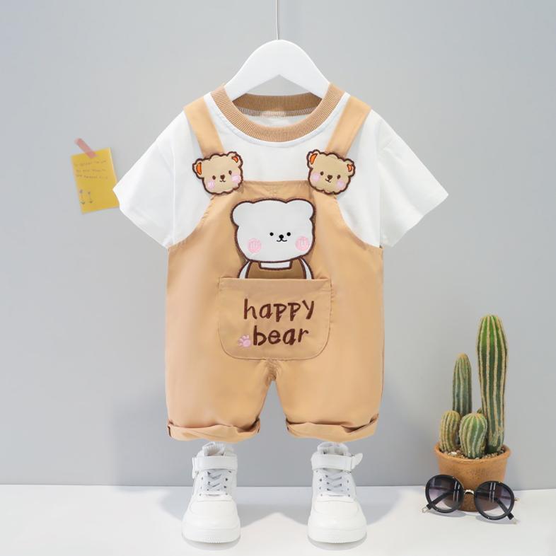 Baby Children's Suit Summer Short-sleeved Children's Clothing Cute Overalls Cartoon Pattern For Boys and Girls